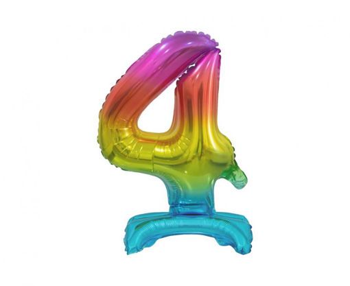 Picture of STANDING FOIL BALLOON 4 RAINBOW 38CM